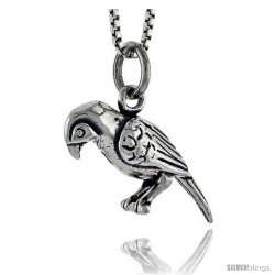 Sterling Silver Bird Pendant, 1/2 in tall