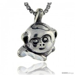 Sterling Silver Monkey Pendant, 5/8 in tall