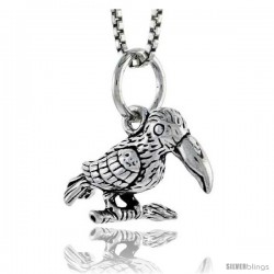 Sterling Silver Bird Pendant, 1/2 in tall -Style Pa1601