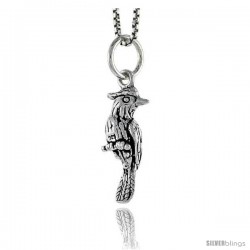 Sterling Silver Bird Pendant, 3/4 in tall