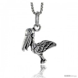 Sterling Silver Bird Pendant, 5/8 in tall