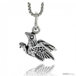 Sterling Silver Bird Pendant, 1/2 in tall -Style Pa1605