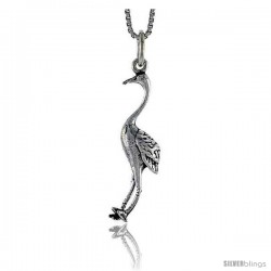 Sterling Silver Ostrich Pendant, 1 1/4 in tall