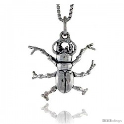 Sterling Silver Bug Pendant, 3/4 in tall