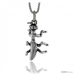 Sterling Silver Mantis Pendant, 3/4 in tall
