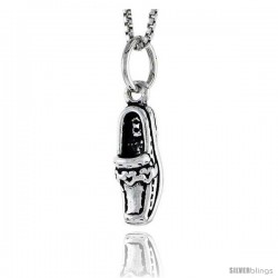 Sterling Silver Shoe Pendant, 5/8 in tall