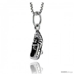 Sterling Silver Heeled Shoe Pendant, 1/2 in tall