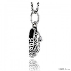 Sterling Silver Heeled Shoe Pendant, 1/2 in tall -Style Pa1623