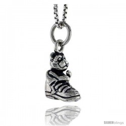 Sterling Silver Shoe w/ Bear Pendant, 1/2 in tall