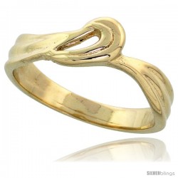 14k Gold Loop & Swirl Ring, 1/4" (6mm) wide