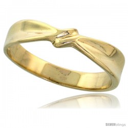 14k Gold Ribbon Knot Ring, 5/32" (4mm) wide