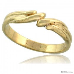 14k Gold Freeform Wave Ring, 5/32" (4mm) wide