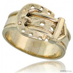 14k Gold Belt Buckle Ring, 3/8" (10mm) wide