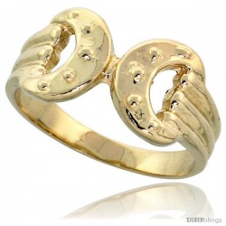 14k Gold Horse Bit Ring, 3/8" (10mm) wide