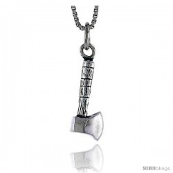 Sterling Silver Axe Pendant, 3/4 in tall