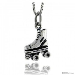 Sterling Silver Roller Skate Shoe Pendant, 1/2 in tall