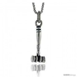 Sterling Silver Gavel Pendant, 3/4 in tall