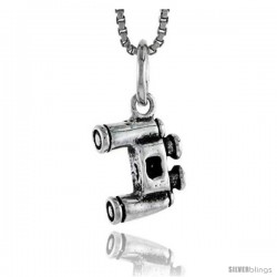 Sterling Silver Binoculars Pendant, 1/2 in tall