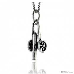 Sterling Silver Canon Pendant, 3/4 in tall