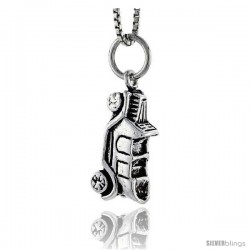 Sterling Silver Convertible Car Pendant, 3/4 in tall