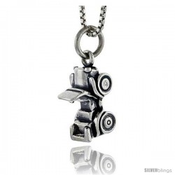 Sterling Silver Jeep Pendant, 1/2 in tall
