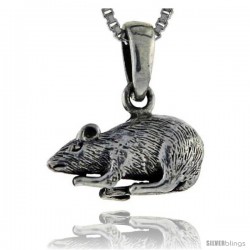 Sterling Silver Rat Pendant, 5/8 in tall -Style Pa168