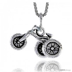 Sterling Silver Tricycle Pendant, 3/8 in tall