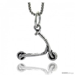 Sterling Silver Scooter Pendant, 1/2 in tall