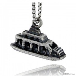 Sterling Silver Ship Pendant, 5/16 in tall