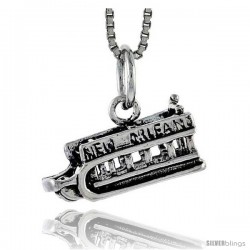 Sterling Silver New Orleans Ship Pendant, 1/4 in tall