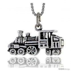 Sterling Silver Loco Motive Train Pendant, 1/2 in tall