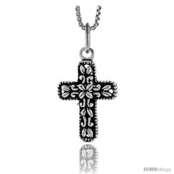 Sterling Silver Latin Cross Pendant, 3/4 in tall