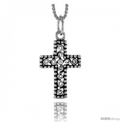 Sterling Silver Latin Cross Pendant, 3/4 in tall -Style Pa1693