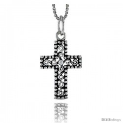 Sterling Silver Latin Cross Pendant, 3/4 in tall -Style Pa1693