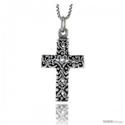 Sterling Silver Latin Cross Pendant, 1 in tall