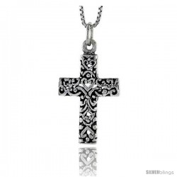 Sterling Silver Latin Cross Pendant, 1 in tall