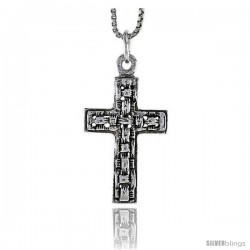 Sterling Silver Latin Cross Pendant, 1 in tall -Style Pa1695