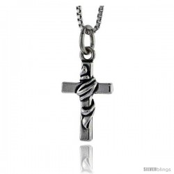 Sterling Silver Cross Pendant, 5/8 in tall -Style Pa1698