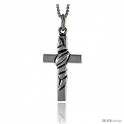 Sterling Silver Cross Pendant, 1 in tall -Style Pa1699