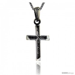 Sterling Silver Latin Cross Pendant, 7/8 in long