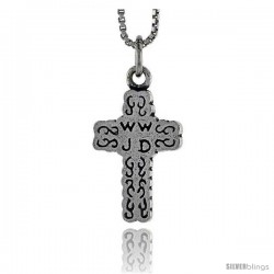 Sterling Silver Cross Pendant, 3/4 in tall -Style Pa1702