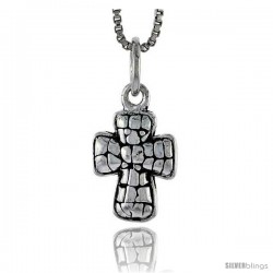 Sterling Silver Cross Pendant, 1/2 in tall