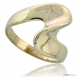 14k Gold Swirl Ring, 5/8" (16mm) wide