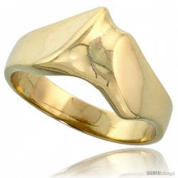 14k Gold Freeform Wave Ring, 3/8" (10mm) wide