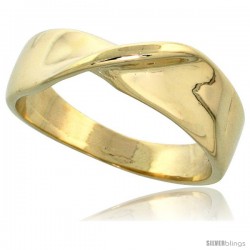 14k Gold Twisted Knot Ring, 1/4" (6mm) wide