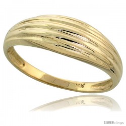 14k Gold Grooved Dome Ring, 1/4" (6mm) wide