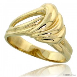 14k Gold Contemporary Wave Ring, 7/16" (11mm) wide