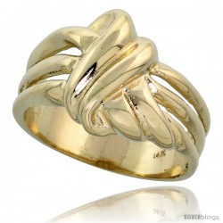 14k Gold Contemporary Knot Ring, 1/2" (13mm) wide