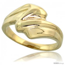 14k Gold Contemporary Wave Ring, 7/16" (11mm) wide -Style Kffr579