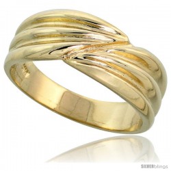 14k Gold Contemporary Groove Band, 9/32" (7.5mm) wide